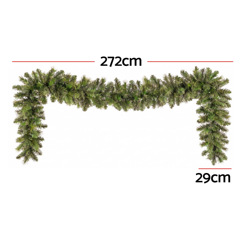 Jingle Jollys 2.7M Christmas Garland 8 Mode LED Lights Timing 200Tips