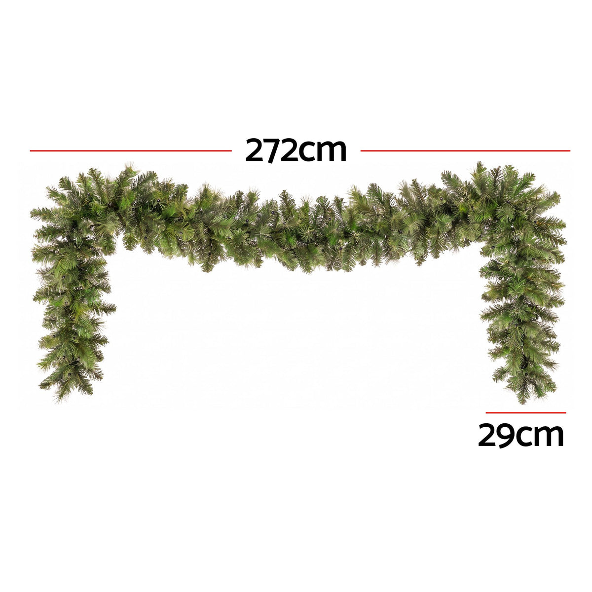 Jingle Jollys 2.7M Christmas Garland 8 Mode LED Lights Timing 200Tips
