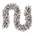 Jingle Jollys 1.8M Christmas Garland 8 Mode LED Snow Frosted Tips