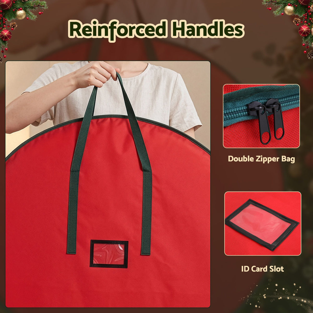 Jingle Jollys Christmas Garland Wreath Storage Bag Baubles Ornaments