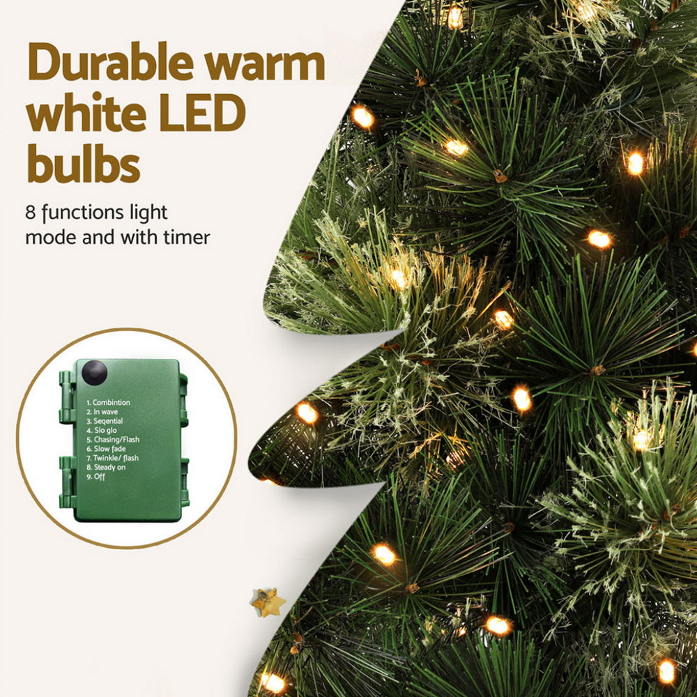 Jingle Jollys Battery Lit Tabletop Christmas Tree, 60 cm, lit up in the dark