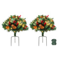 Jingle Jollys Battery Lit Pathway Christmas Trees, Pair, 45 cm, shown in a real setting
