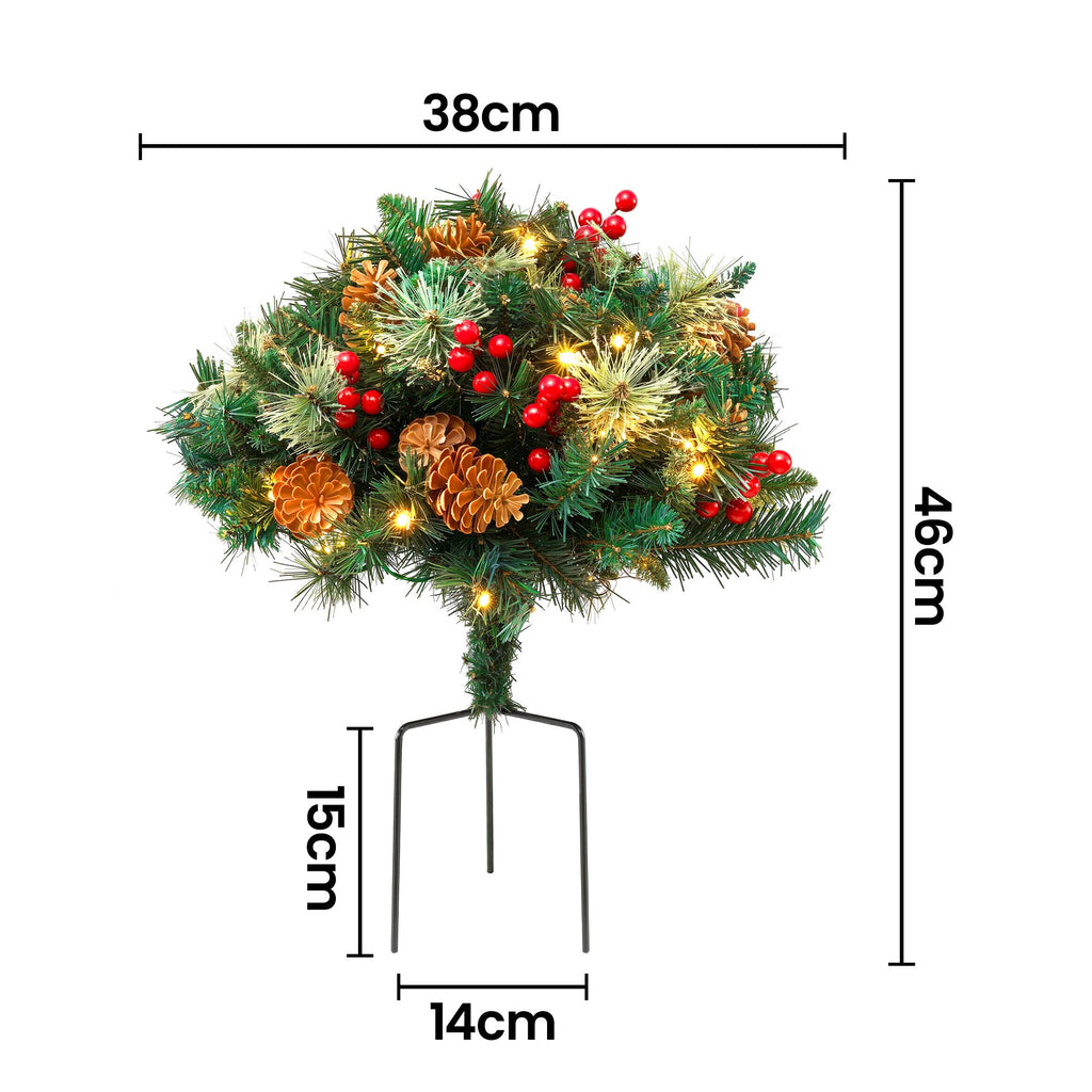Jingle Jollys Battery Lit Pathway Christmas Trees, Pair, 45 cm, photo 2 of 7