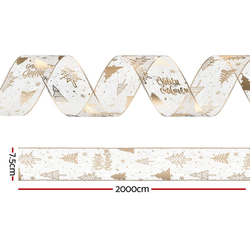 Jingle Jollys Printed Christmas Ribbon, 20 m, on a white background, photo 2 of 5