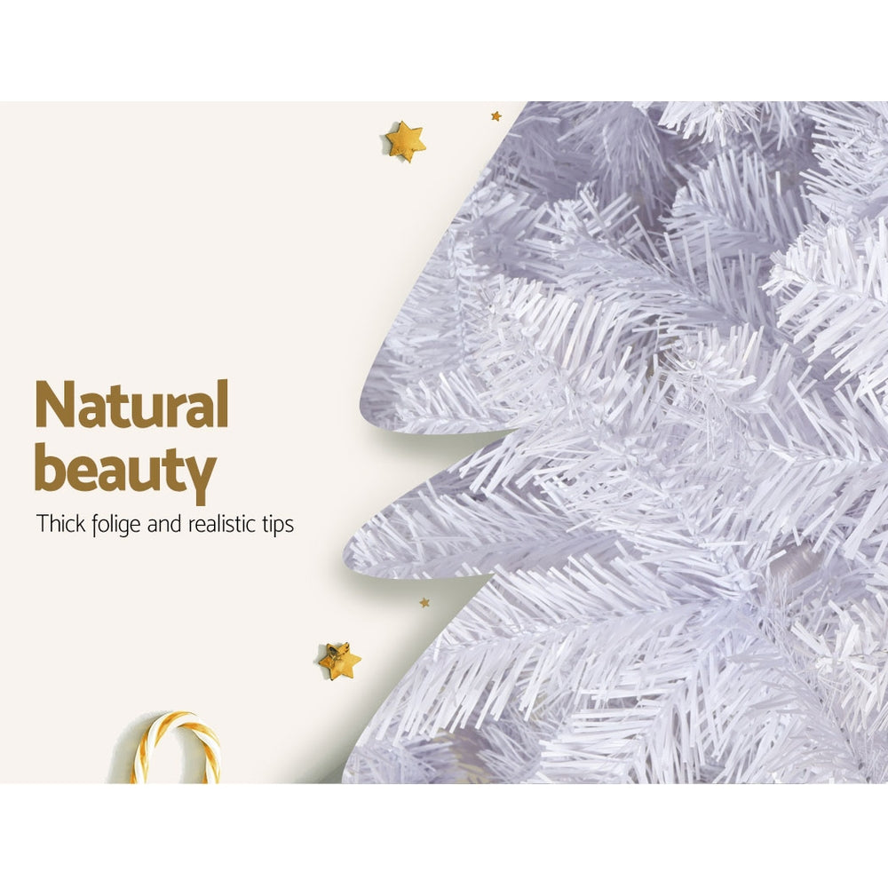 Jingle Jollys Christmas Tree 2.1m 1000 White Tips Xmas Tree
