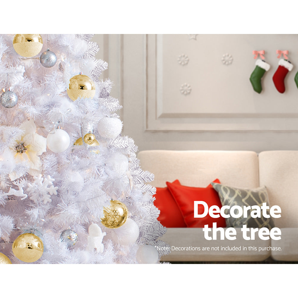 Jingle Jollys Christmas Tree 2.1m 1000 White Tips Xmas Tree