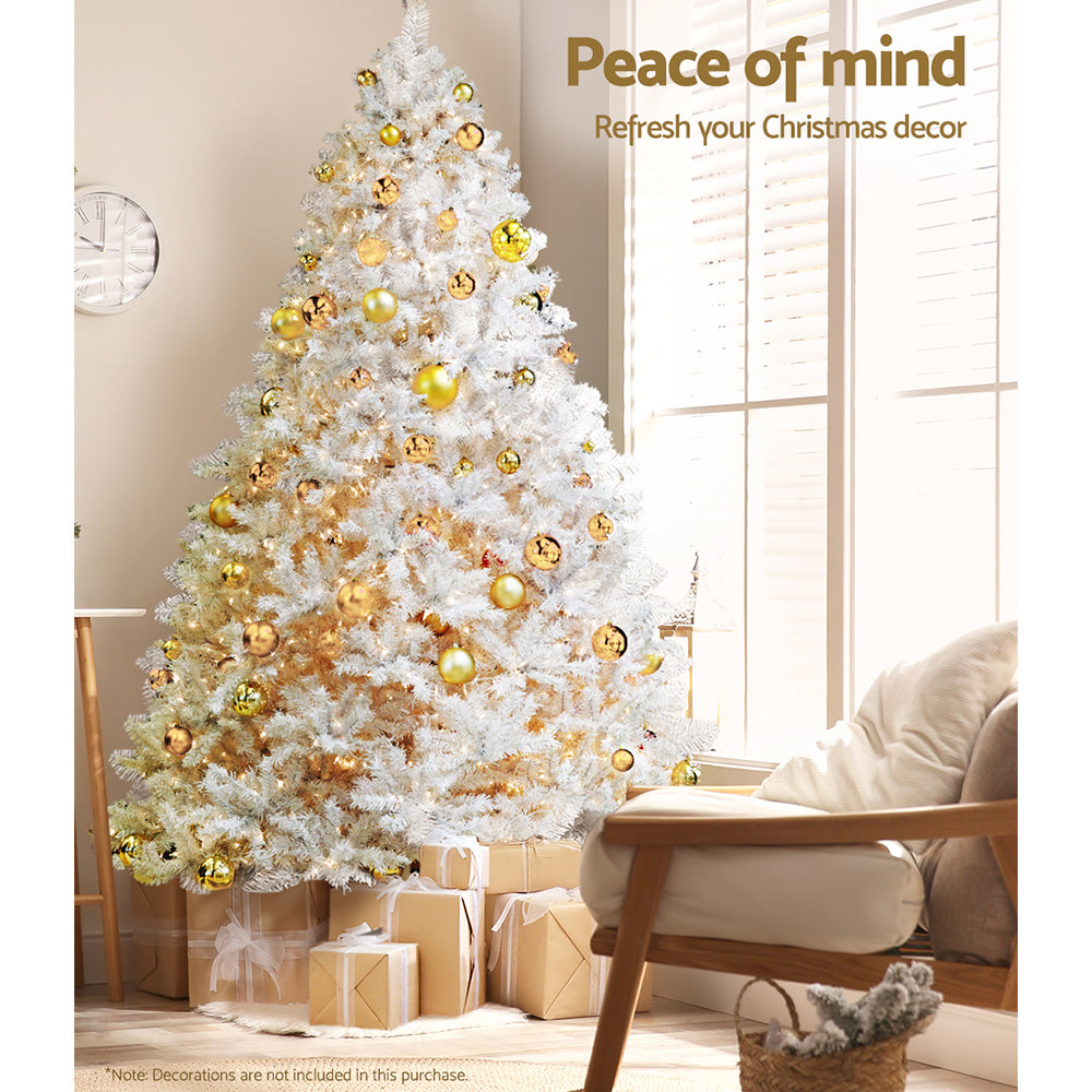 Jingle Jollys Christmas Tree 2.1m 1000 White Tips Xmas Tree