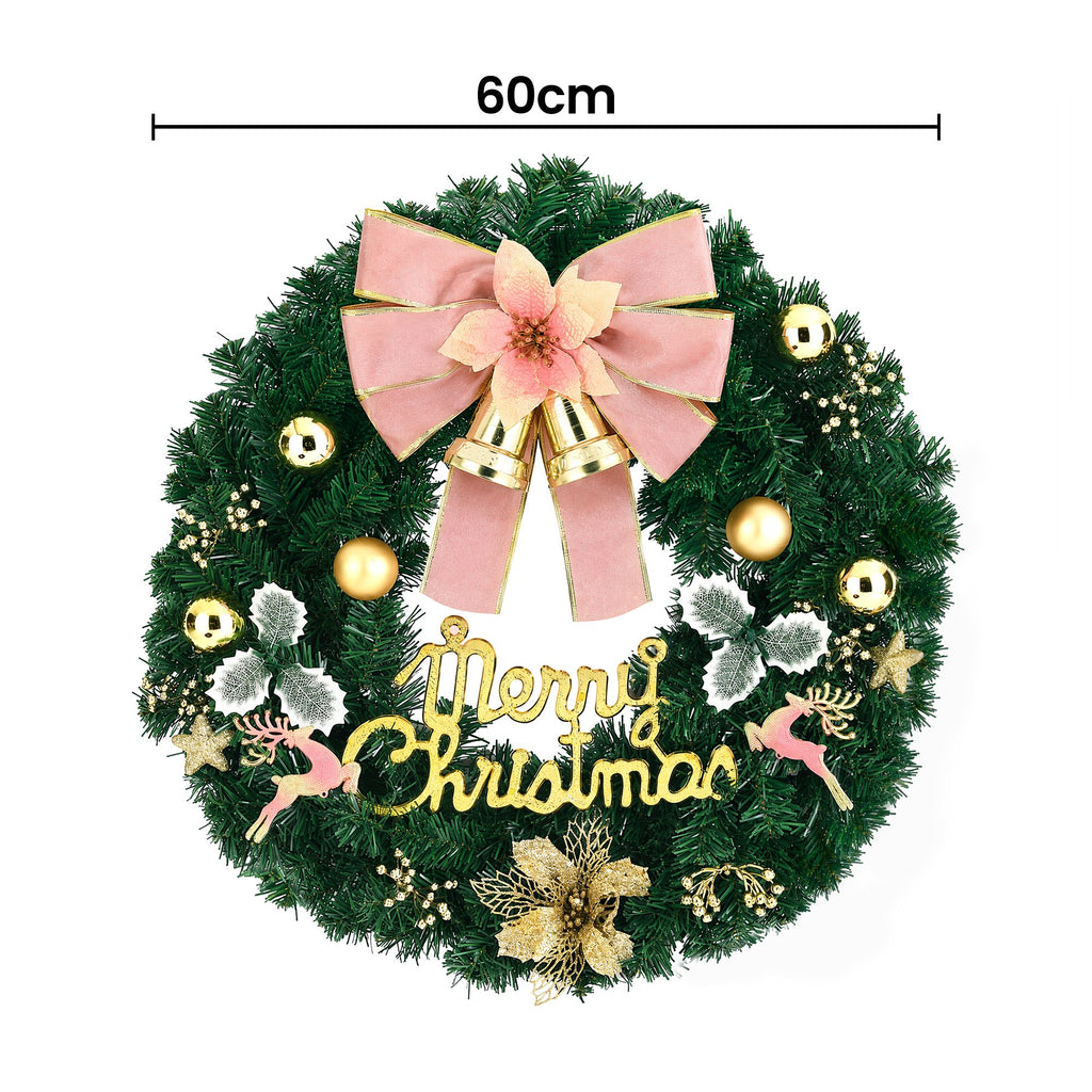 Jingle Jollys Christmas Wreath 60CM Garland Flowers Baubles Party