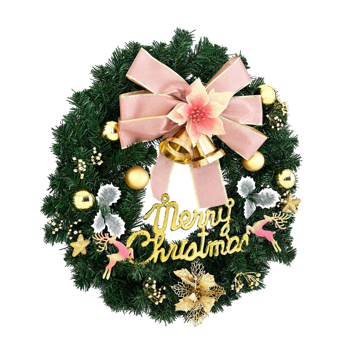 Jingle Jollys Christmas Wreath 60CM Garland Flowers Baubles Party