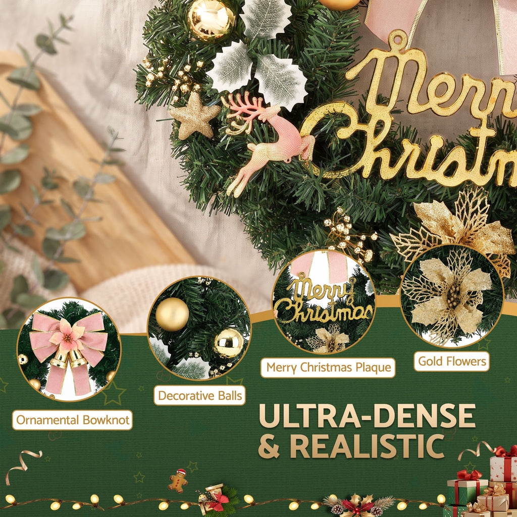 Jingle Jollys Christmas Wreath 60CM Garland Flowers Baubles Party