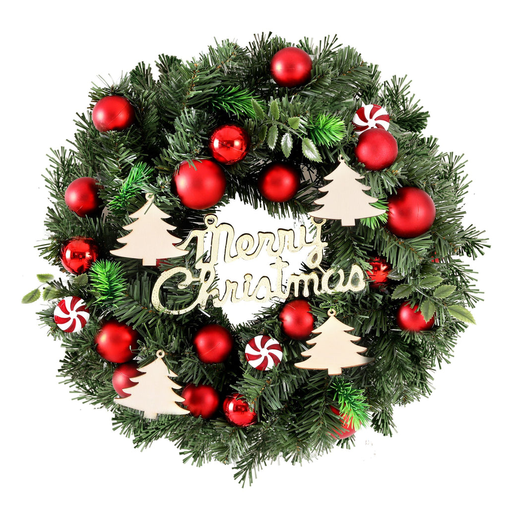 Jingle Jollys Christmas Wreath 40CM Xmas Garland Baubles Ornaments