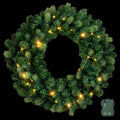 Jingle Jollys 60cm Pre-Lit Christmas Wreath GarlandsWarm White LED