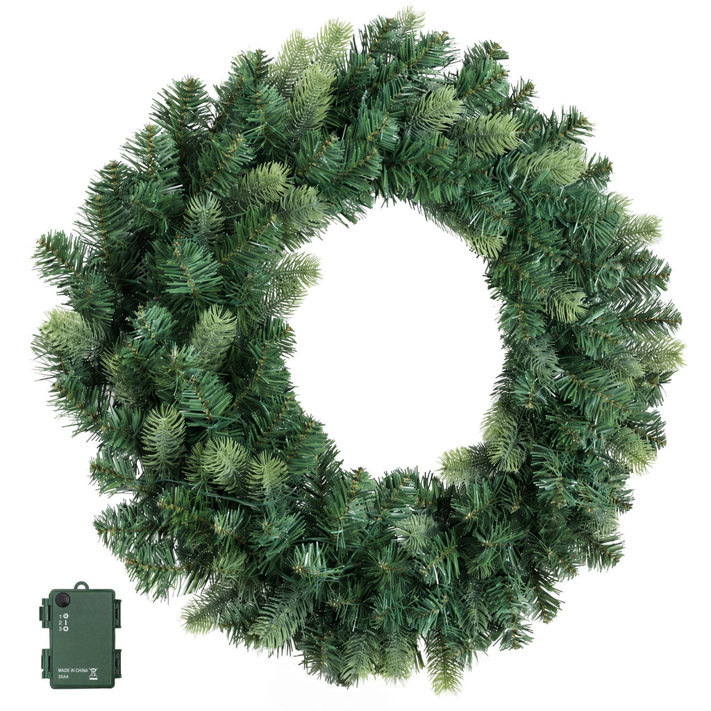 Jingle Jollys 60cm Pre-Lit Christmas Wreath GarlandsWarm White LED