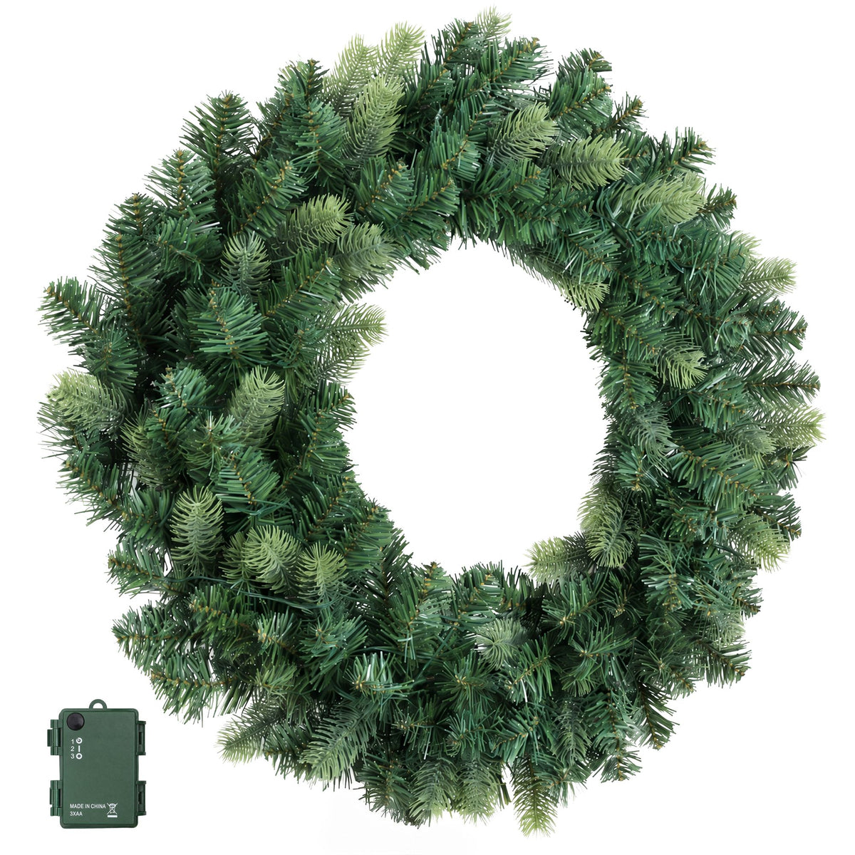 Jingle Jollys 60cm Pre-Lit Christmas Wreath GarlandsWarm White LED