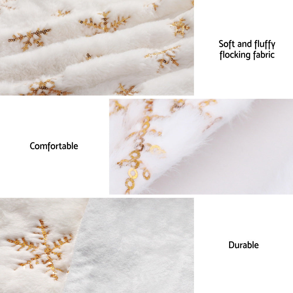 Jingle Jollys Christmas Tree Skirt 120cm Snowflake Ornaments Xmas