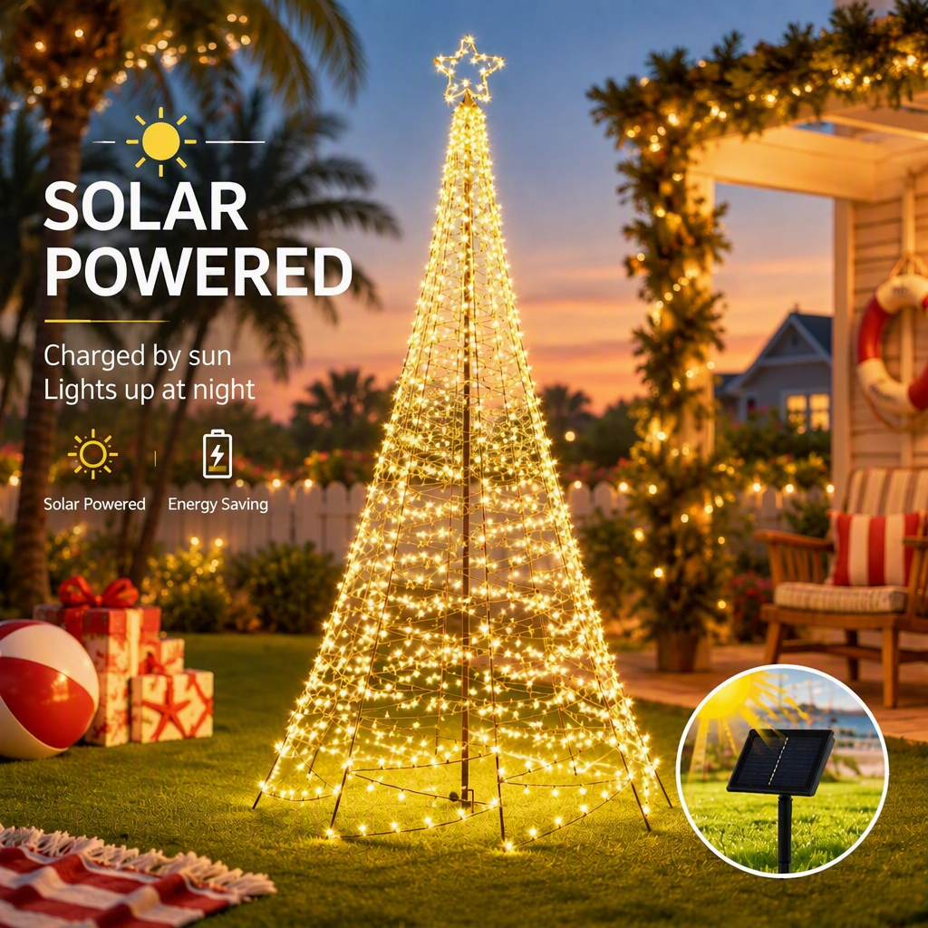 Jingle Jollys Solar Christmas Tree 3.6m 800 LED Net Lights Xmas Trees