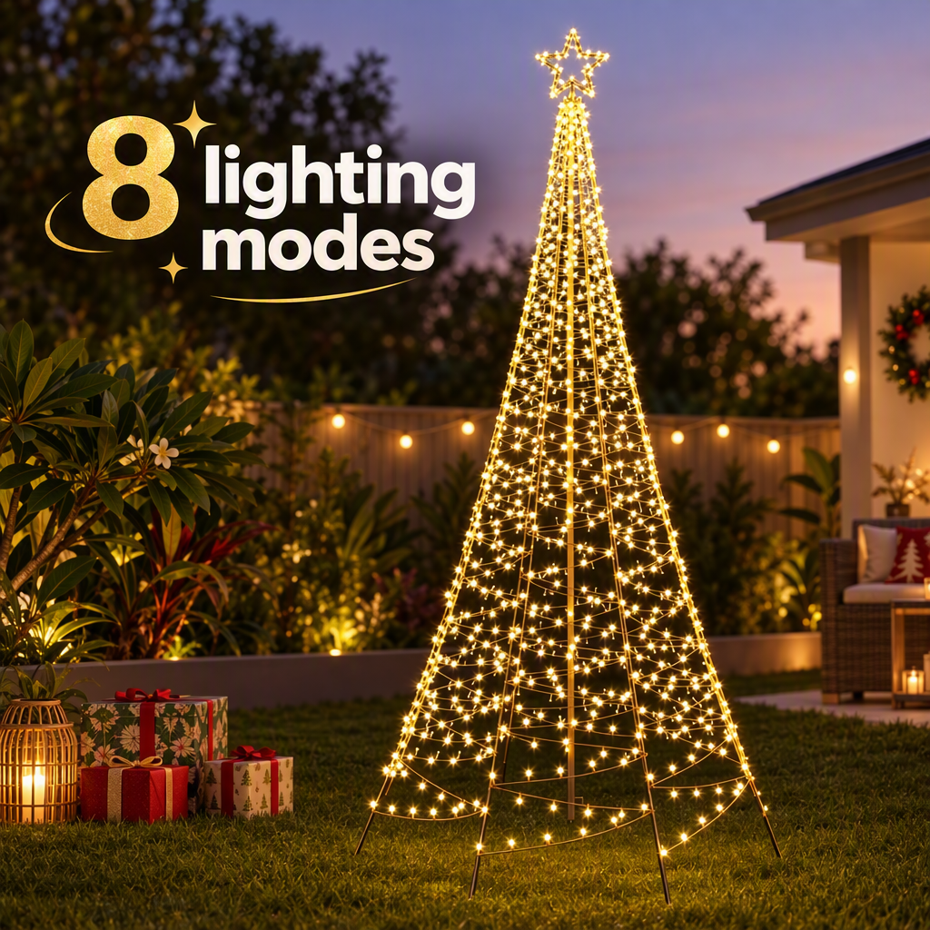 Jingle Jollys Solar Christmas Tree 3.6m 800 LED Net Lights Xmas Trees