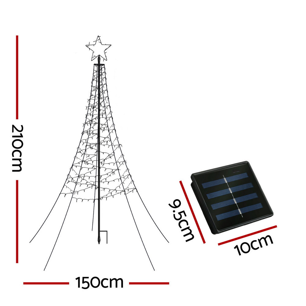 Jingle Jollys Solar Christmas Tree 2.1m 320 LED Net Lights Xmas Trees