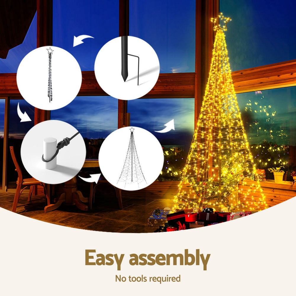 Jingle Jollys Solar Christmas Tree 2.1m 320 LED Net Lights Xmas Trees