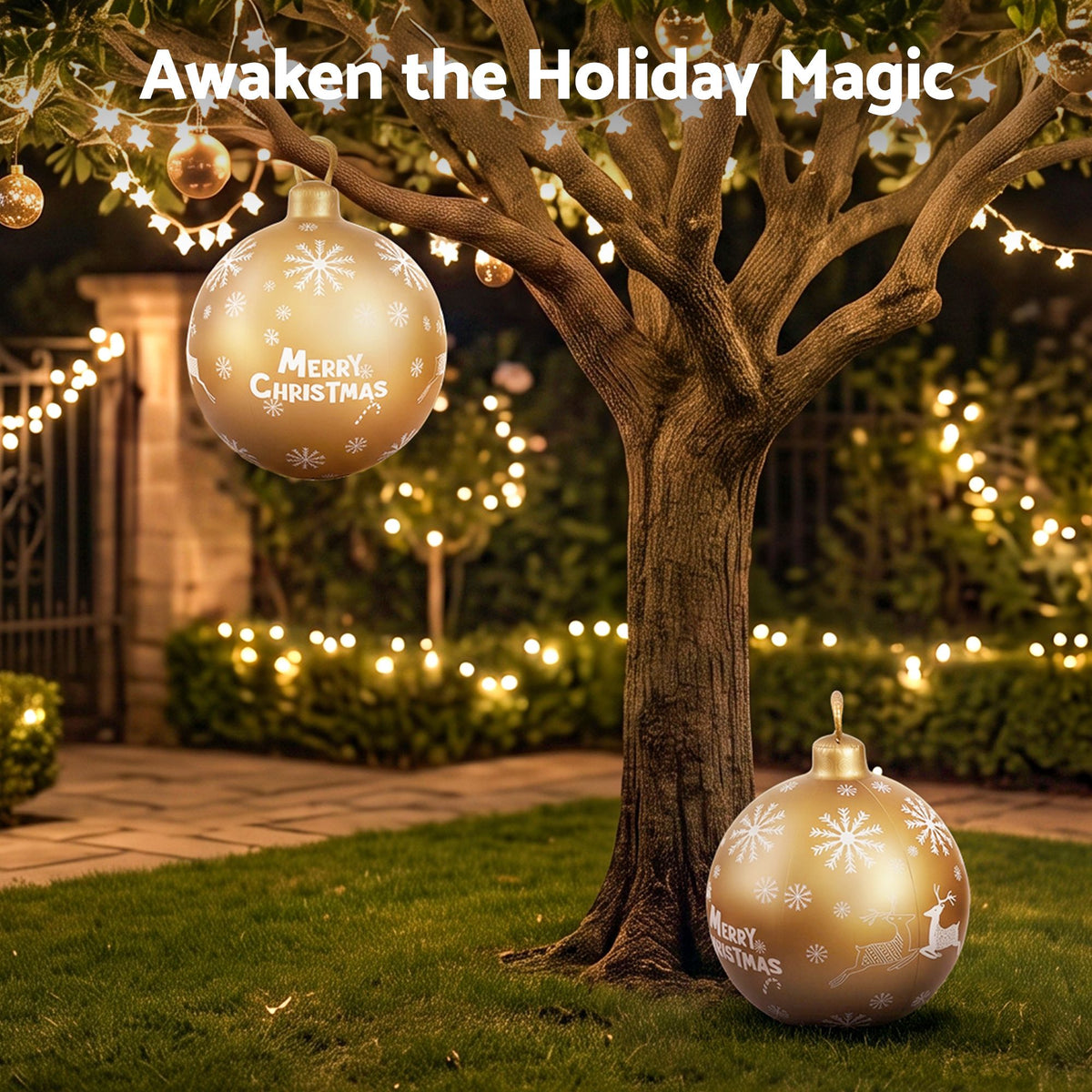 Jingle Jollys Christmas Inflatable Ball Bauble 60cm Outdoor
