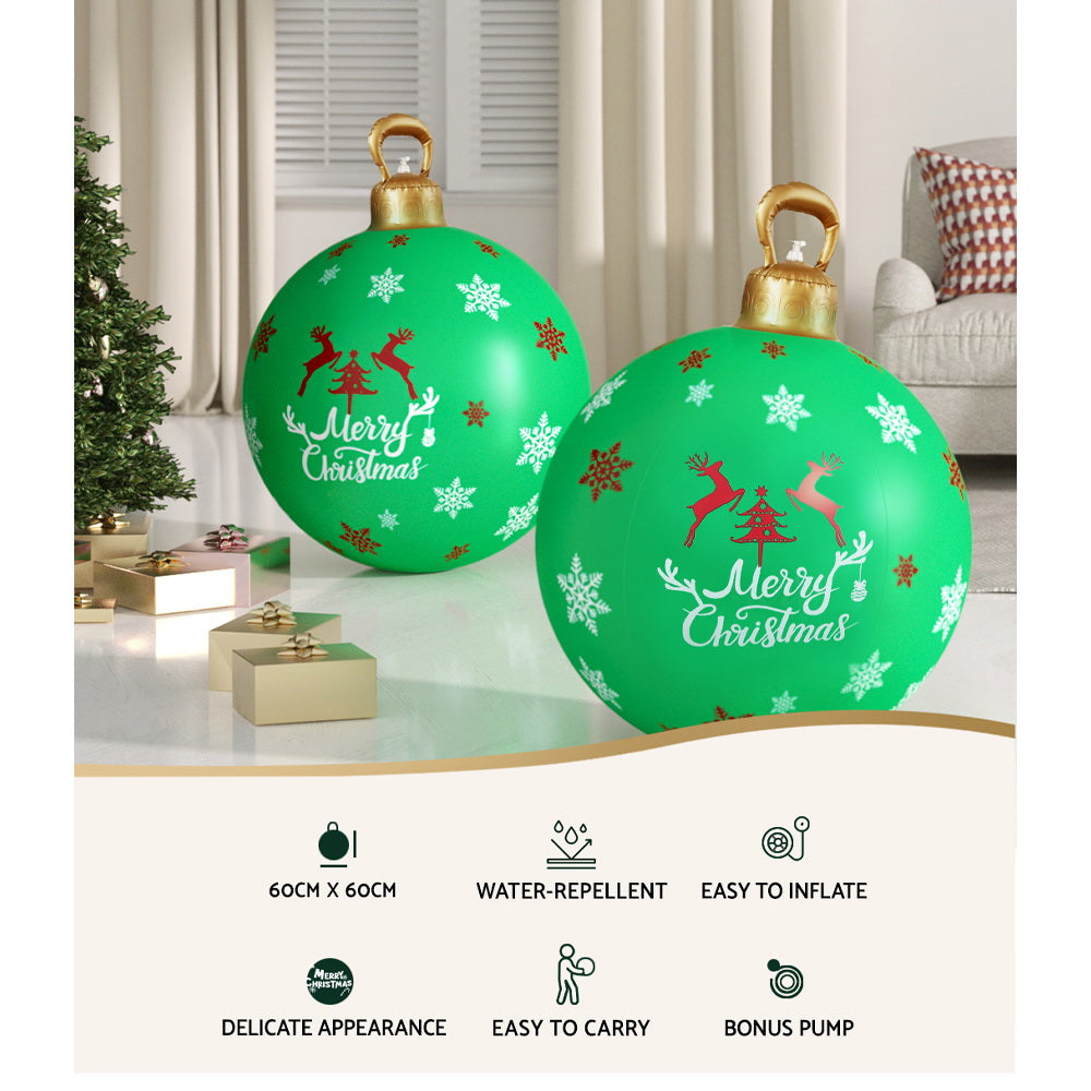 Jingle Jollys Christmas Inflatable Ball Bauble 60cm Outdoor
