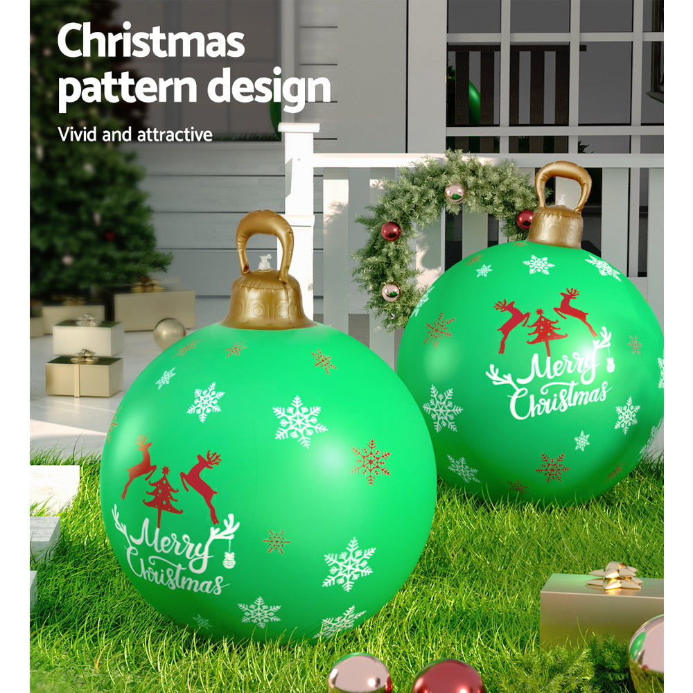 Jingle Jollys Christmas Inflatable Ball Bauble 60cm Outdoor
