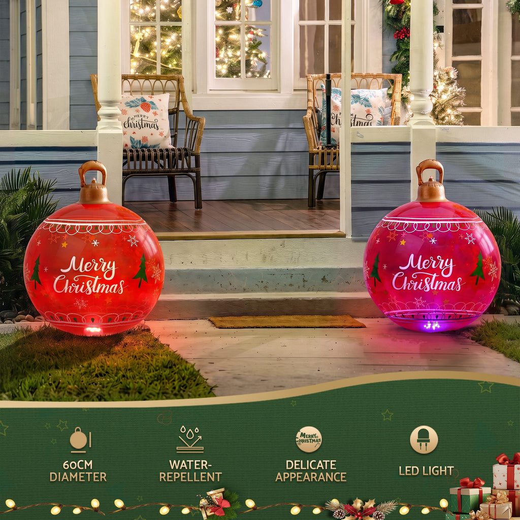 Jingle Jollys Christmas Inflatable Ball 60cm Led Illuminated Xmas
