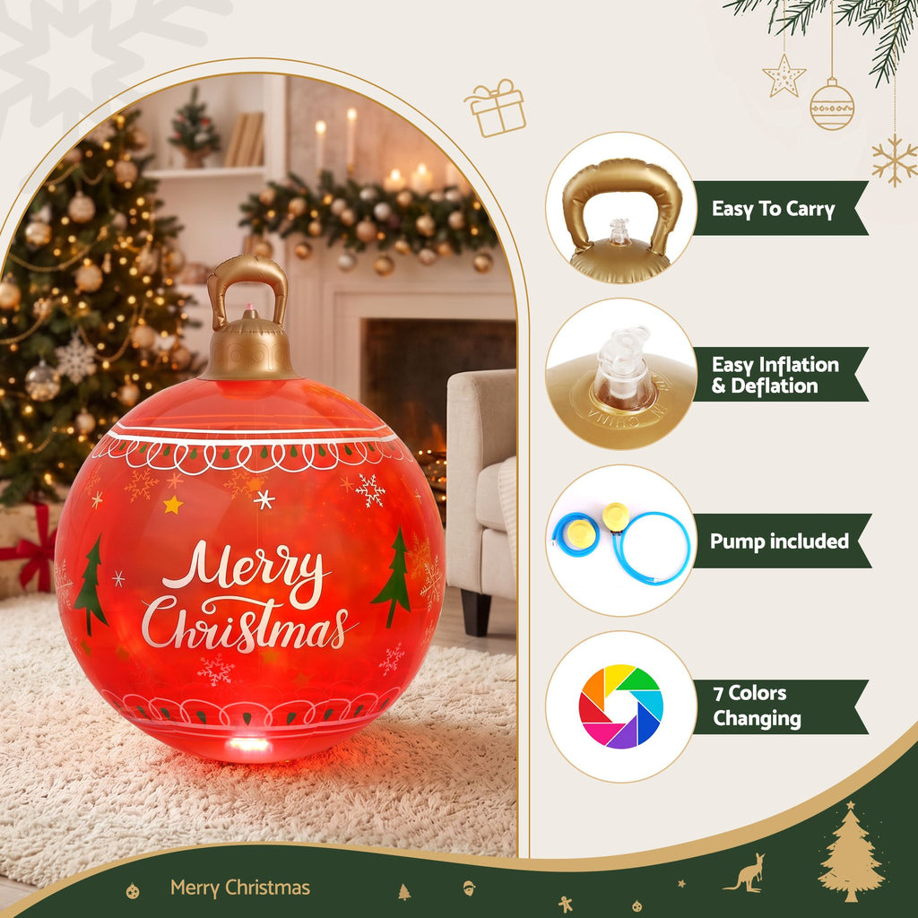 Jingle Jollys Christmas Inflatable Ball 60cm Led Illuminated Xmas