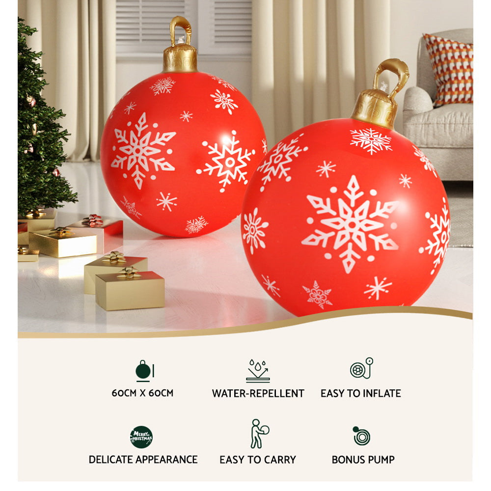 Jingle Jollys Christmas Inflatable Ball Bauble 60cm Outdoor