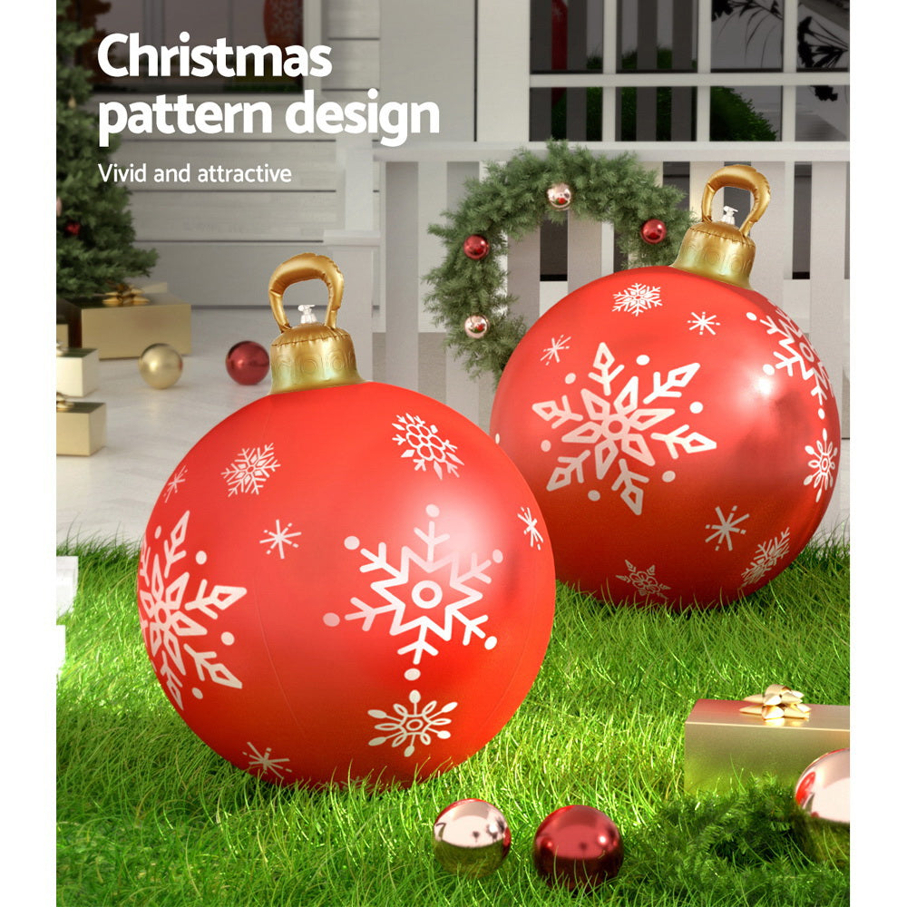 Jingle Jollys Christmas Inflatable Ball Bauble 60cm Outdoor