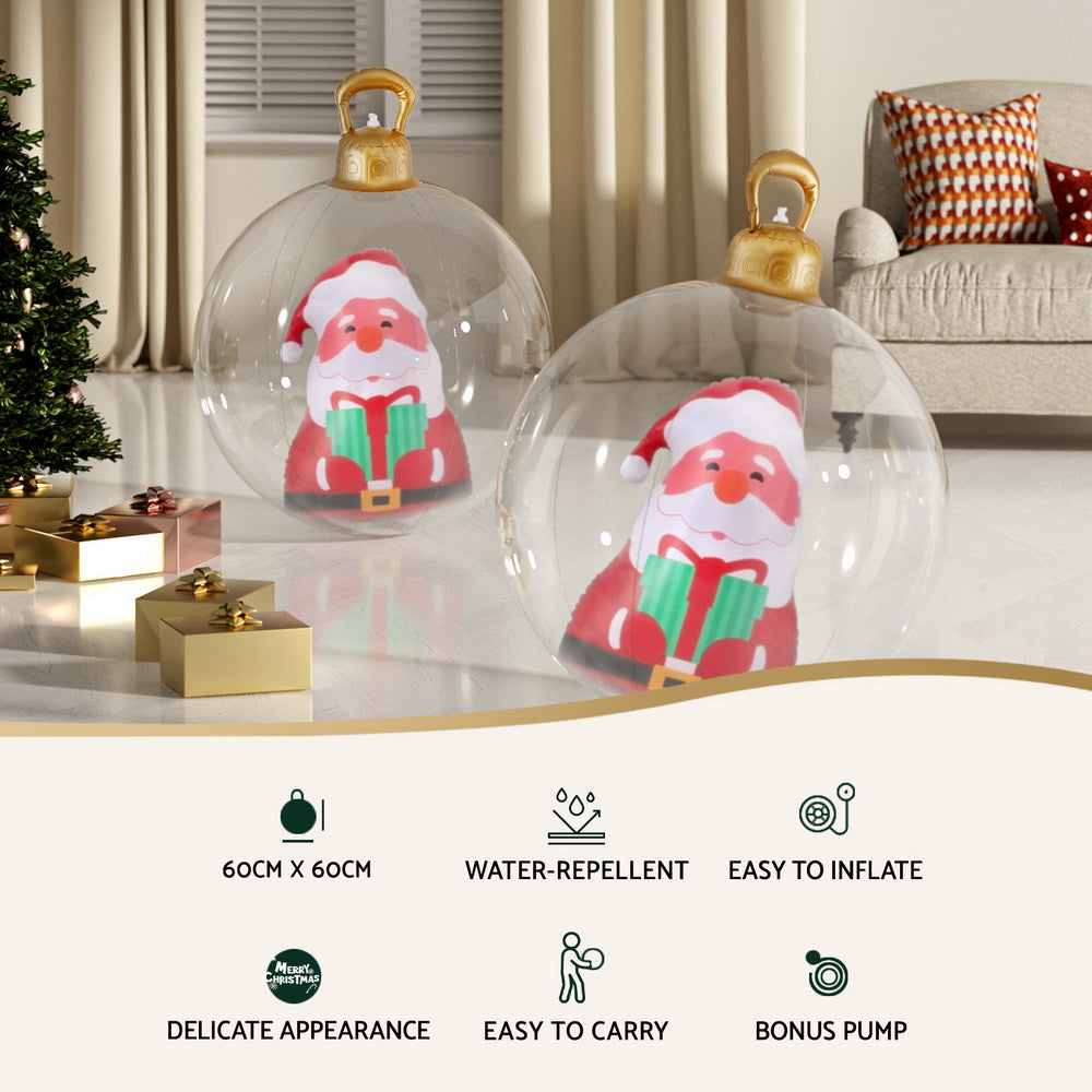 Jingle Jollys Christmas Inflatable Ball 60cm Santa Decoration
