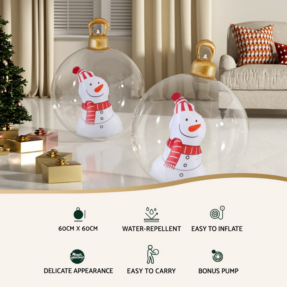 Jingle Jollys Christmas Inflatable Ball 60cm Snowman Decoration