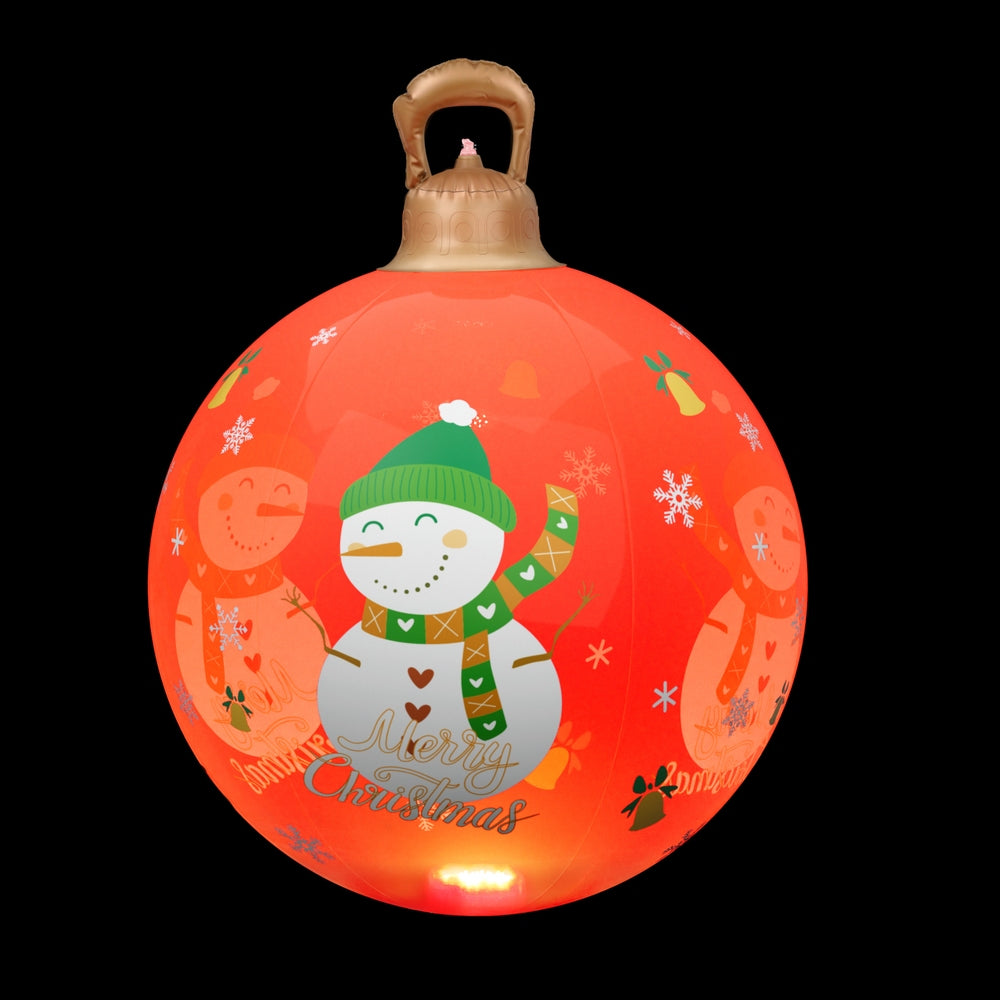 Jingle Jollys Christmas Inflatable Ball 60cm Illuminated Led Snowman