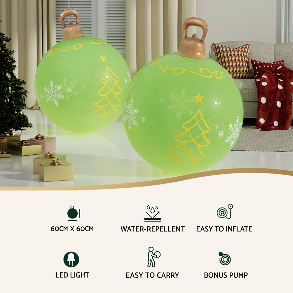 Jingle Jollys Christmas Inflatable Ball 60cm Led Illuminated Xmas