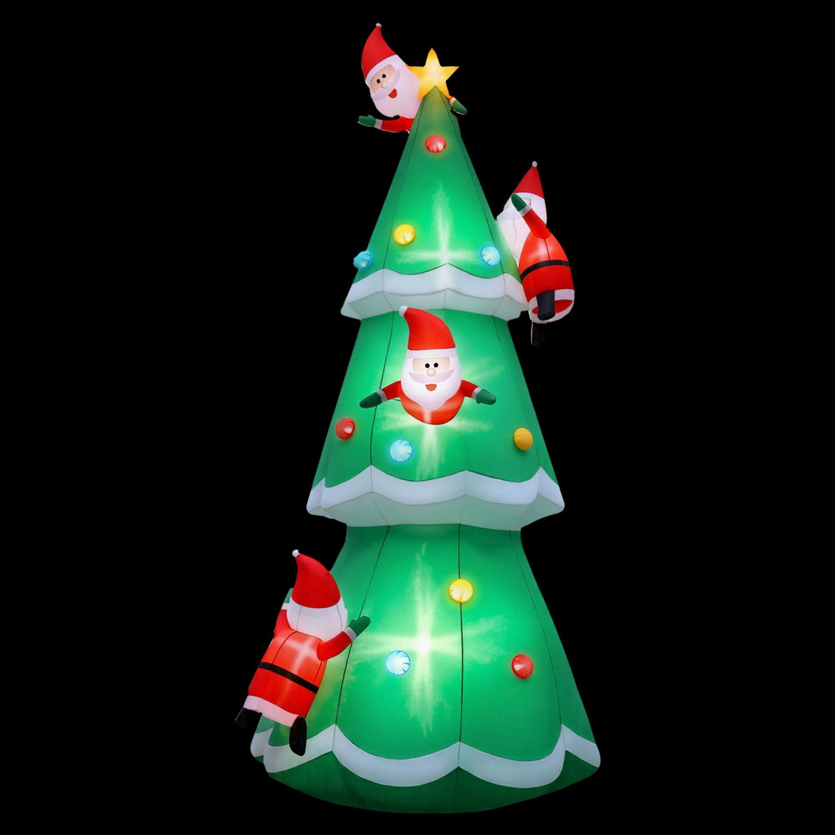 Jingle Jollys Christmas Inflatable Santa Tree 5M Illuminated