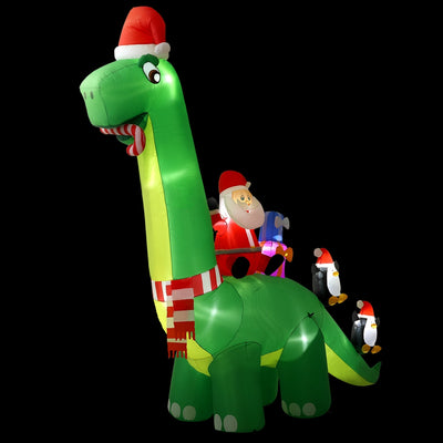 Jingle Jollys Christmas Inflatable Santa Dinosaur 3.8M