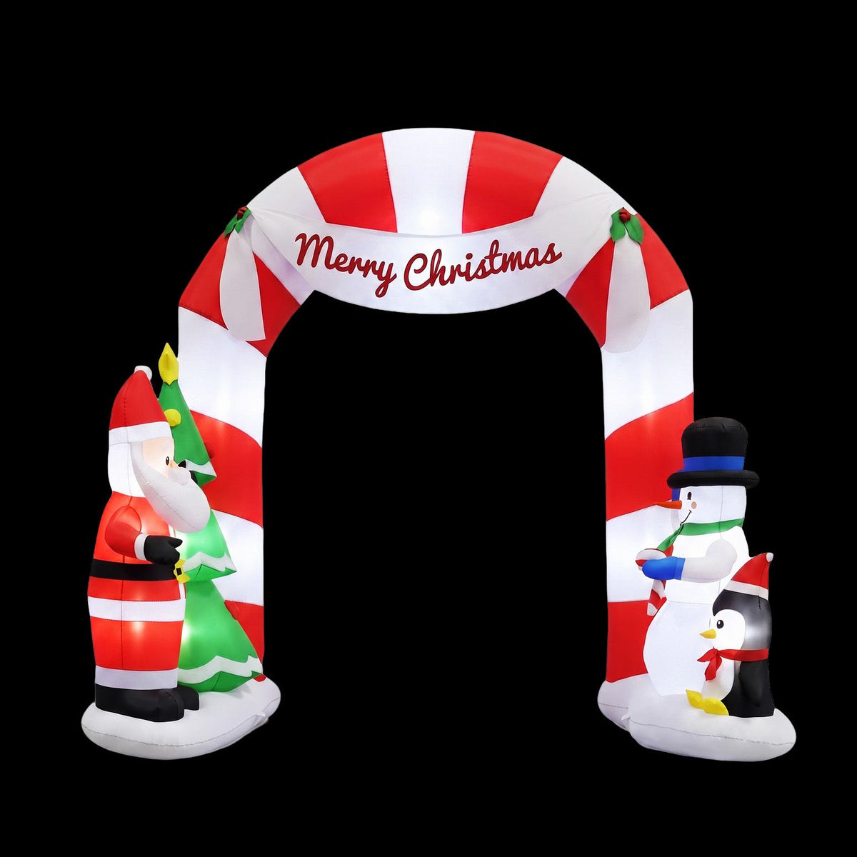 Jingle Jollys Christmas Inflatable Archwary Santa 3M Illuminated