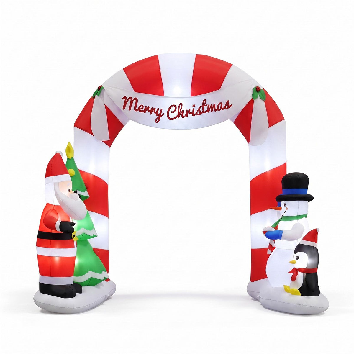 Jingle Jollys Christmas Inflatable Archwary Santa 3M Illuminated