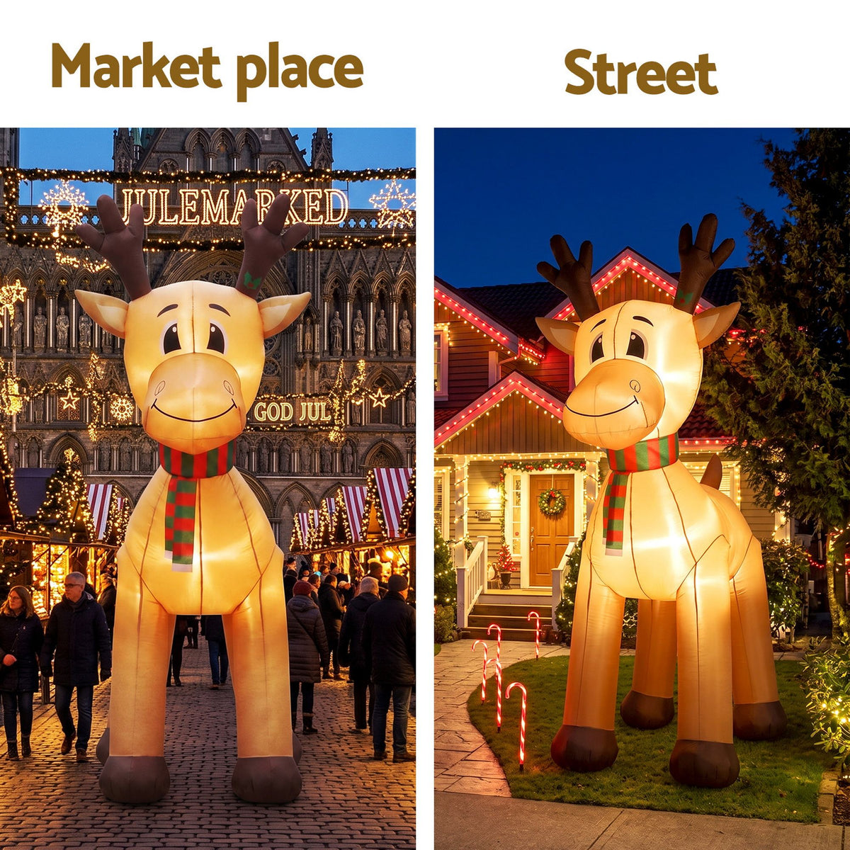 Jingle Jollys Christmas Inflatable Reindeer 5M Illuminated
