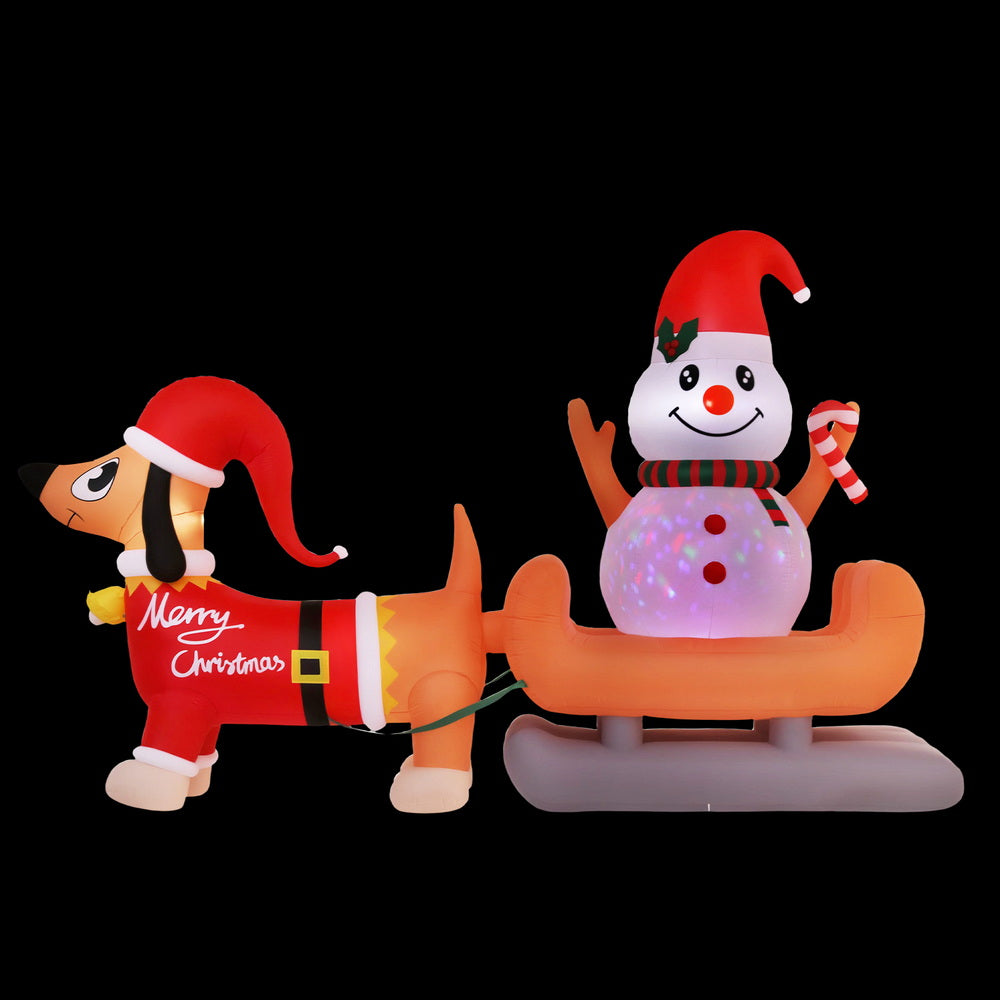 Jingle Jollys Christmas Inflatable Snowman Dog 4.2M Tall Outdoor
