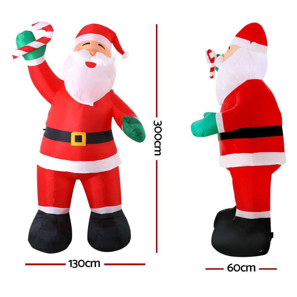 Jingle Jollys Christmas Inflatable Santa 3M Illuminated