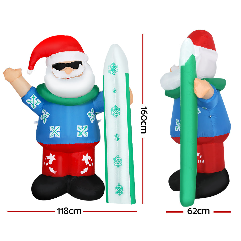 Jingle Jollys Christmas Inflatable Santa 1.6M Illuminated