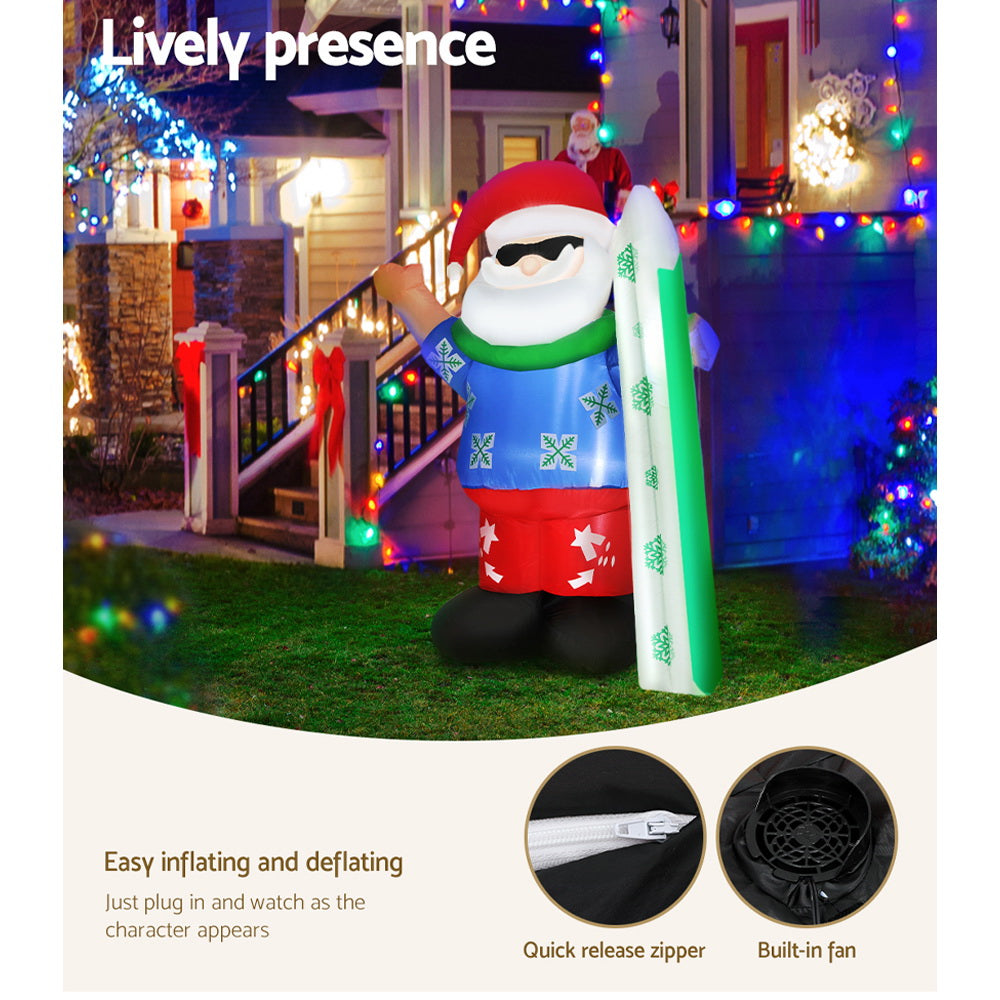 Jingle Jollys Christmas Inflatable Santa 1.6M Illuminated