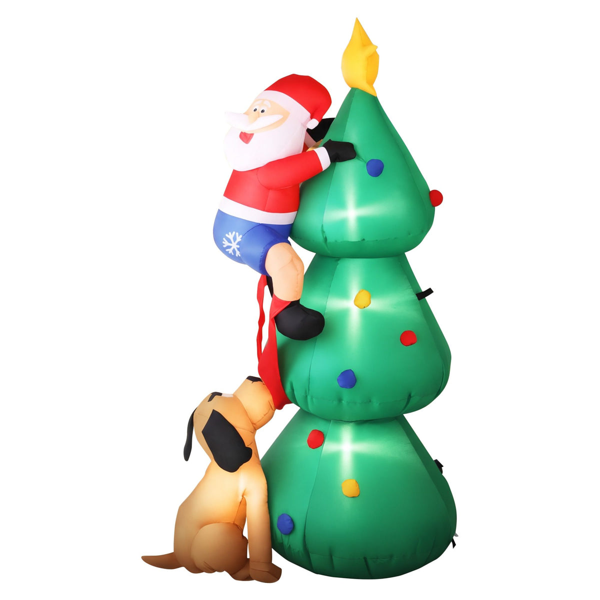 Jingle Jollys Christmas Inflatable Santa Tree 1.8M Illuminated