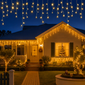 Jingle Jollys 12.5M Solar Christmas Lights Icicle String Light Warm