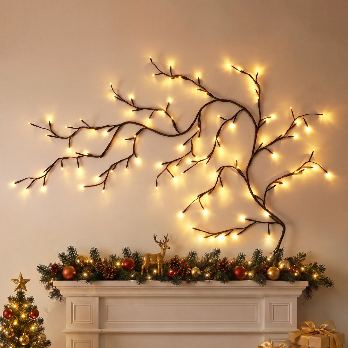 Jingle Jollys Christmas Willow Vine Lights Branch LED Fairy DIY Wall