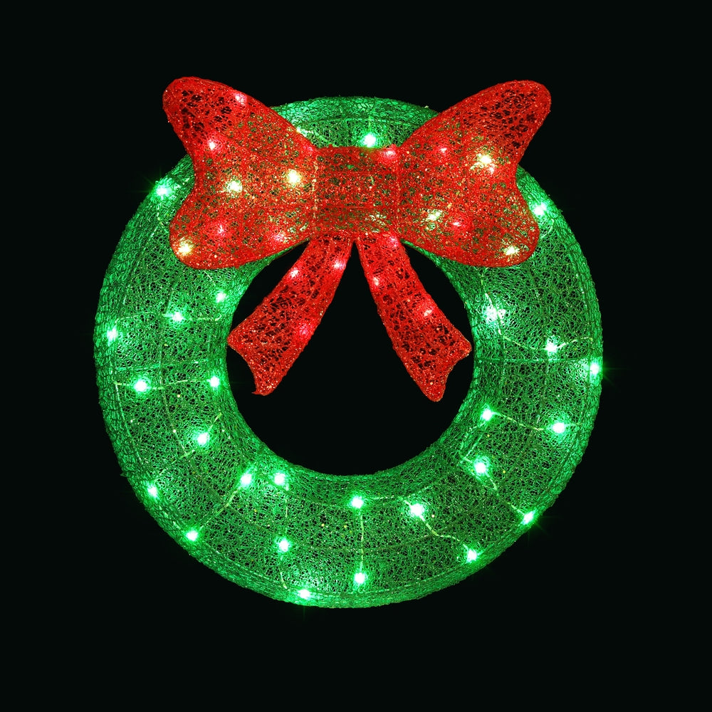 Jingle Jollys Christmas Lighted Wreath Solar Powered Indoor Outdoor
