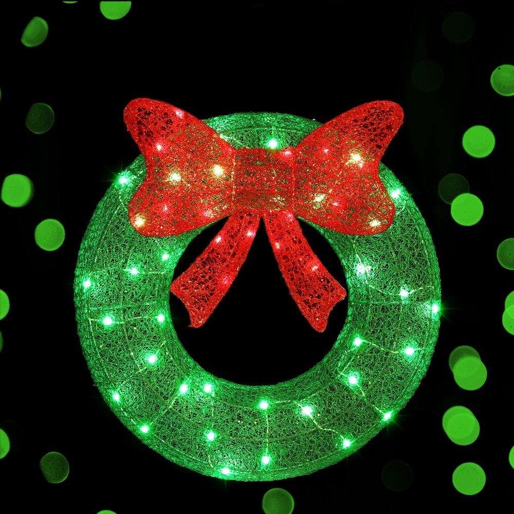 Jingle Jollys Christmas Lighted Wreath Solar Powered Indoor Outdoor