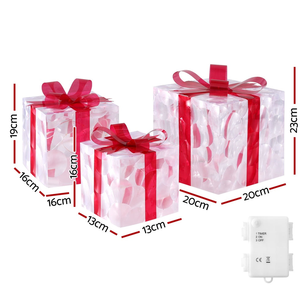 Jingle Jollys Christmas Lights 70 LED Fairy Light Gift Box 3pcs