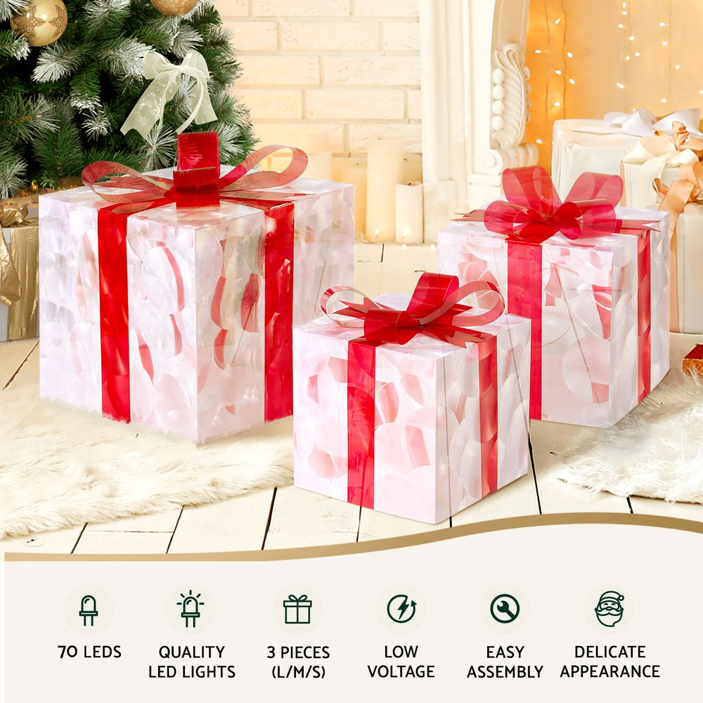 Jingle Jollys Christmas Lights 70 LED Fairy Light Gift Box 3pcs